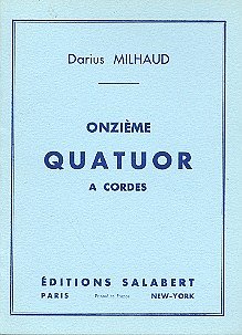 D. Milhaud: Quatuor Op.232 N 11 2 Violons Alto Et Vl (Part.)