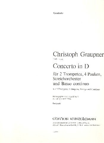 C. Graupner: Concerto D-Dur, 2TrpStrPk (Cemb)
