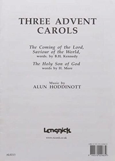Three Advent Carols. SATB, GCh4 (Bu)