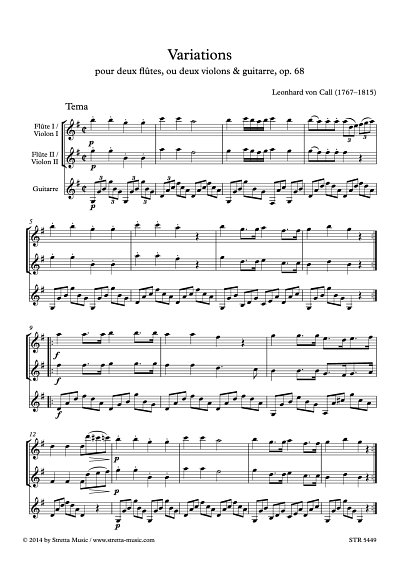 DL: L. v. Call: Variations pour deux flutes, ou deux violons