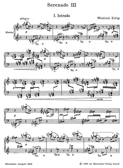 W. Zillig: Serenade Nr. 3 (1931), Klav (Sppa)