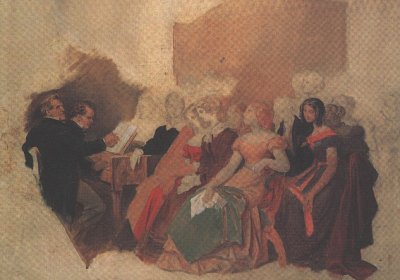 F. Schubert: Schubert-Abend bei Josef von Spaun Postkarte