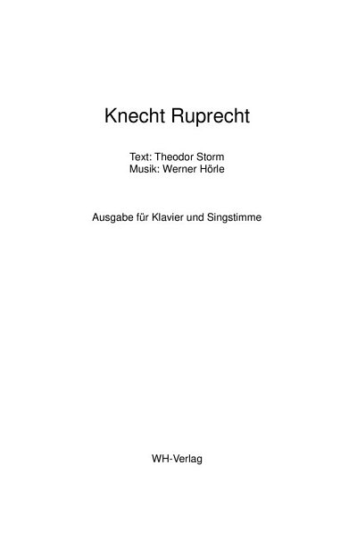 W. Hörle: Knecht Ruprecht, GesKlav (EA)