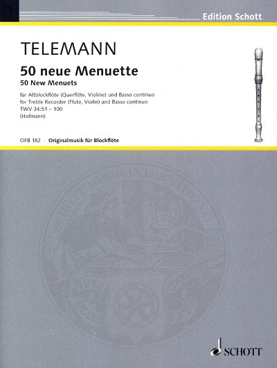 G.P. Telemann: 50 neue Menuette TWV 34:51-100 , Ablf/FlVlBC