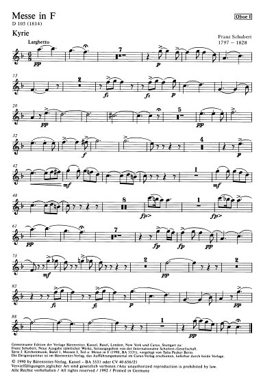 F. Schubert: Messe in F (HARM)