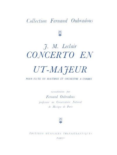J.-M. Leclair: Concerto En Ut Majeur, FlKlav (Bu)
