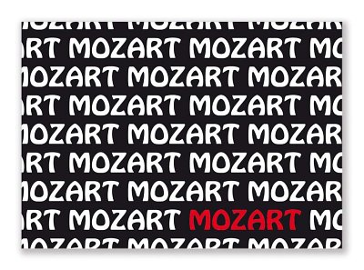 W.A. Mozart: Postkarte Mozart Text (Postkarte)