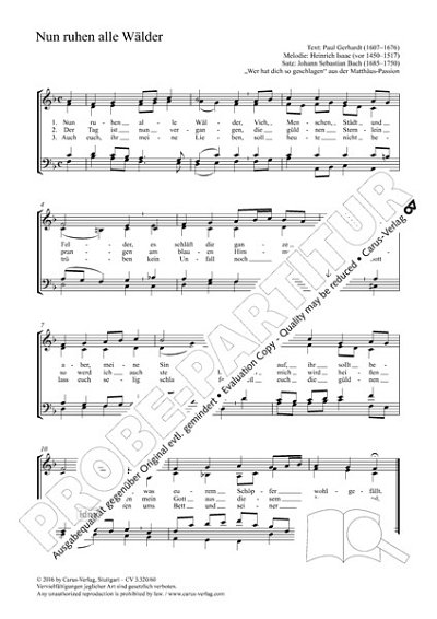 DL: J.S. Bach: Nun ruhen alle Wälder As-Dur BWV 24, GCh4 (Pa