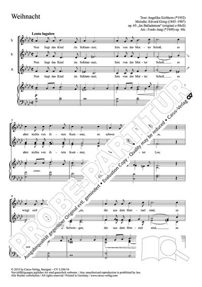 F. [Bea:] Jung, Fredo: Weihnacht f-Moll op. 65, op. 40c