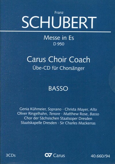 F. Schubert: Messe in Es - Carus Choi, 5GesGchOrch (CD Bass)