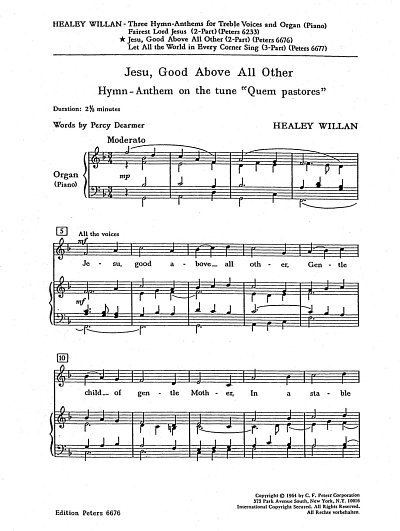 J.H. Willan et al.: Hymn-Anthem on the tune "Quem pastores": Jesus, Good above all other