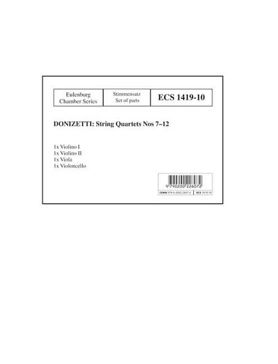 DL: G. Donizetti: Streichquartette Nr. 7-12, 2VlVaVc (Stsatz