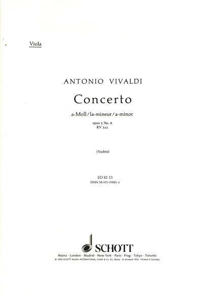 A. Vivaldi: Concerto Grosso A-Moll Op 3/8 Rv 522 F 1/177