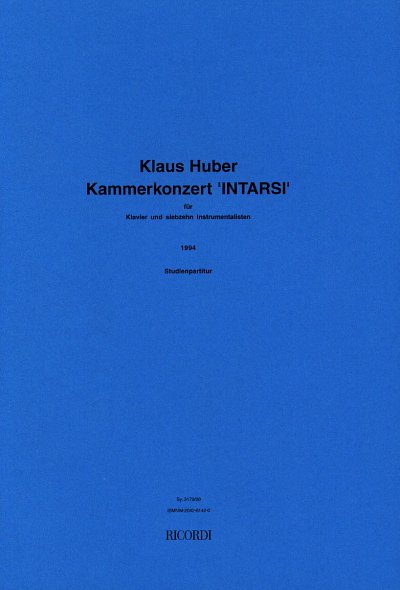 AQ: K. Huber: Kammerkonzert 'Intarsi', KlavOrch (St (B-Ware)