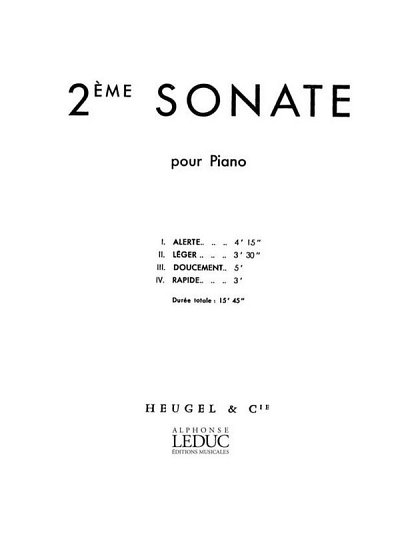 D. Milhaud: Sonate No.2, Op.293, Klav