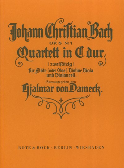 J.C. Bach: Quartett C-Dur Op 8/1 In Zwei Saetzen