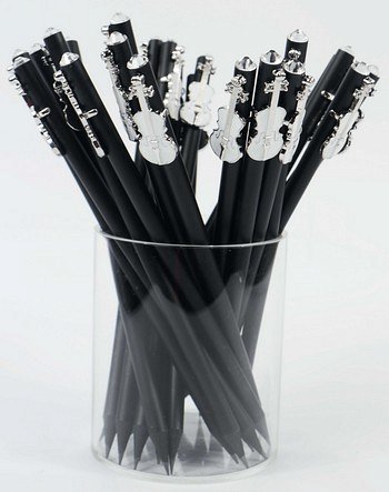 Bleistift mit Violinen-Anhänger (schwarz-weiß)