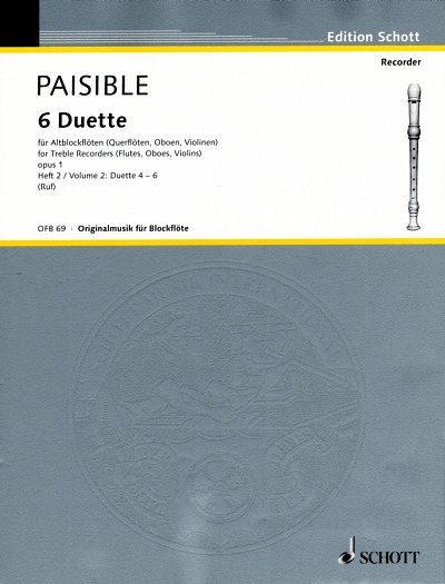 J. Paisible: 6 Duette op. 1/2, 2Ablf (Sppa)