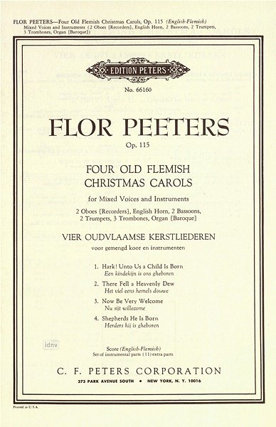 F. Peeters: 4 Old Flemish Christmas Carols Op 115
