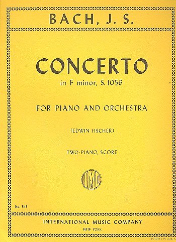 J.S. Bach: Concerto Fa M. Bwv 1056 (Fischer), 2Klav