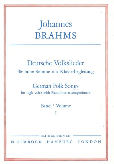 J. Brahms: Deutsche Volkslieder Vol. 1