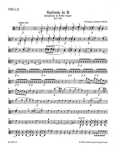 W.A. Mozart: Sinfonie Nr. 33 B-Dur KV 319, Sinfo