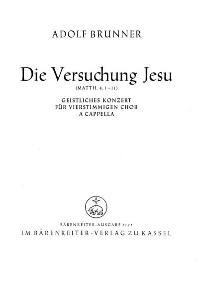 A. Brunner: Die Versuchung Jesu (1945)