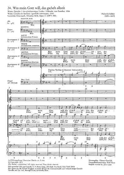 H. Schütz: Was mein Gott will, das g'scheh a-Moll SWV 392 (op. 11, 24) (1648)
