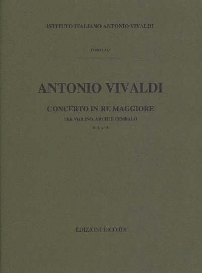 A. Vivaldi: Concerto Per Vl., Archi E B.C.: In Re Rv 231