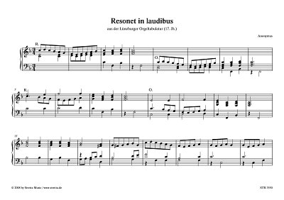 DL: Anonymus: Resonet in laudibus aus der Lueneburger Orgelt