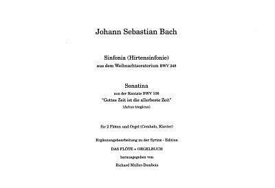 J.S. Bach: Sinfonia aus BWV 248 / So, 2FlKlav/Org (KlavpaSt)