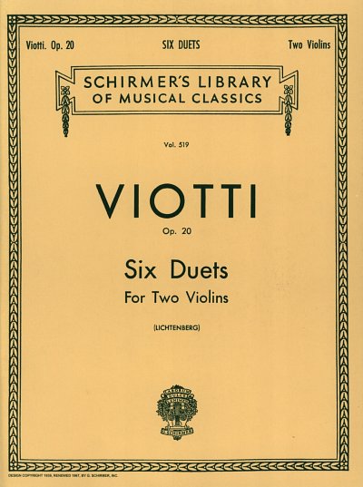 G.B. Viotti: 6 Duets, Op. 20, 2Vl (Pa+St)