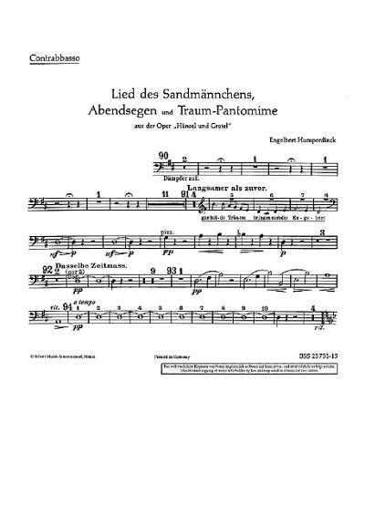 DL: E. Humperdinck: Lied des Sandmännchens, Sinfo (Kb)