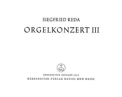 S. Reda: Orgelkonzert 3 (1948), Org (Sppa)
