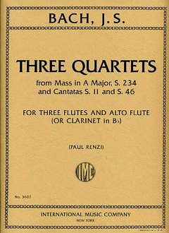 Three Quartets (from Mass A-Major and Cantatas) (Pa+St)