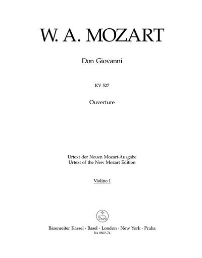 W.A. Mozart: Don Giovanni KV 527, Sinfo (Vl1)