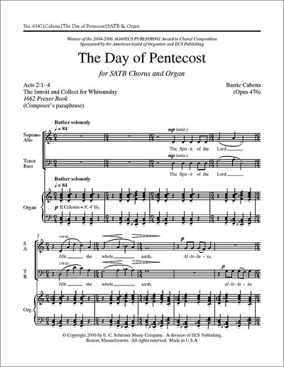 B. Cabena: The Day of Pentecost