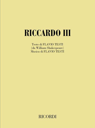 F. Testi: Riccardo III, GsGchOrch (Txtb)