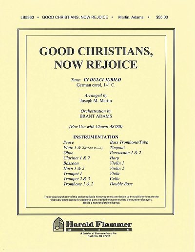 Good Christians, Now Rejoice, Ch (Pa+St)