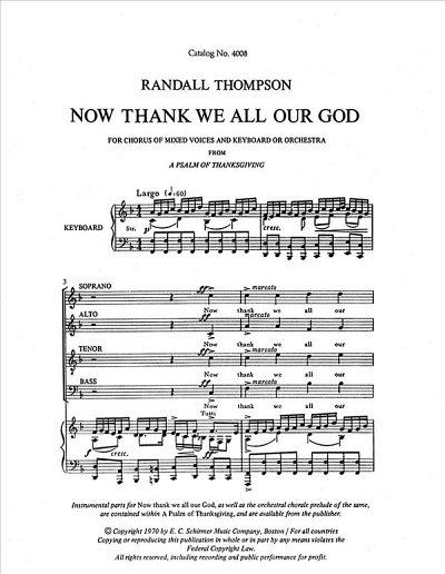 A Psalm Of Thanksgiving: Now Thank We All Our, GchOrg (Chpa)