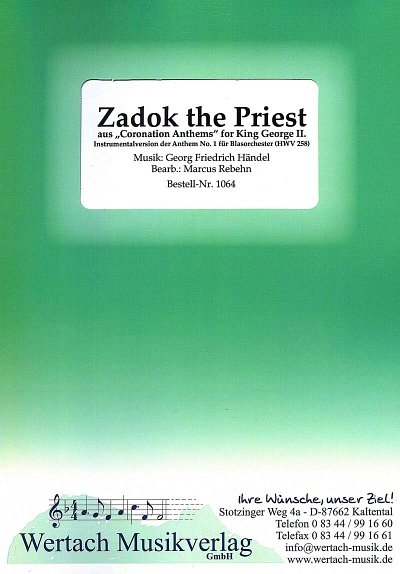G.F. Händel: Zadok the Priest, Blaso (Pa+St)