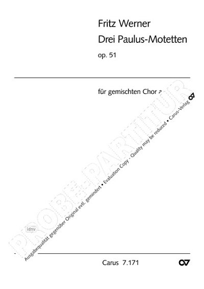 DL: F. Werner: Drei Paulus-Motetten (1972/1973), GCh4 (Part.