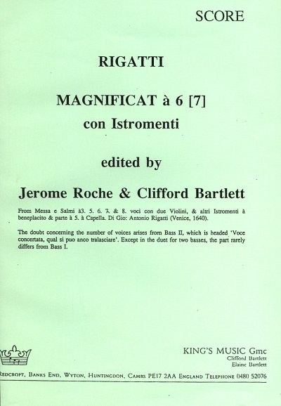 Rigatti G. A.: Magnificat A 6 Con Istromenti