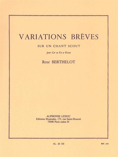 R. Berthelot: Variations breves sur un Chan, HrnKlav (Part.)