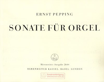 E. Pepping: Sonate in drei Sätzen (1957), Org (Sppa)