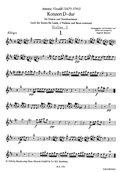 A. Vivaldi: Concerto D-Dur Rv 93 F 12/15 T 62