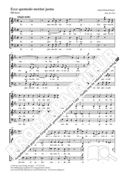 DL: M. Haydn: Ecce quomodo moritur justus Es-Dur, GCh4 (Part