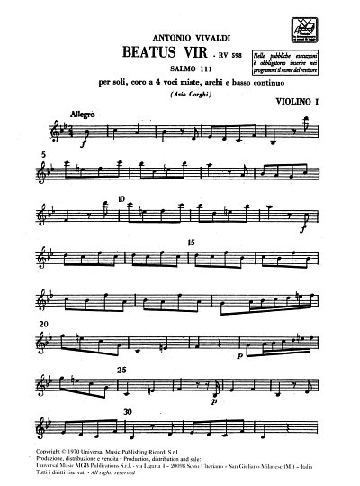 A. Vivaldi: Beatus Vir. Salmo 111, Rv 598, Sinfo (Stsatz)