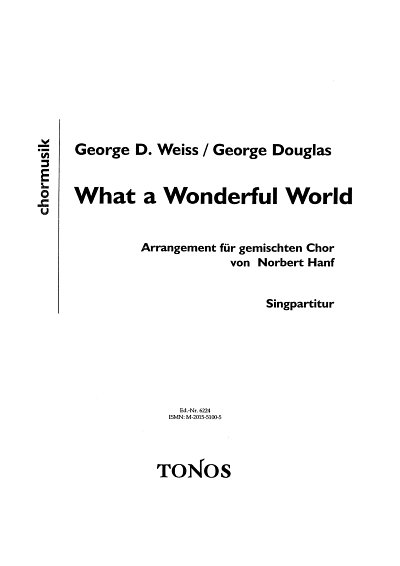 G.D. Weiss: What a Wonderful World, Gch (Chpa)