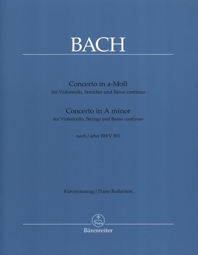 J.S. Bach: Concerto für Violoncello, Str, VcStrBc (KlavpaSt)